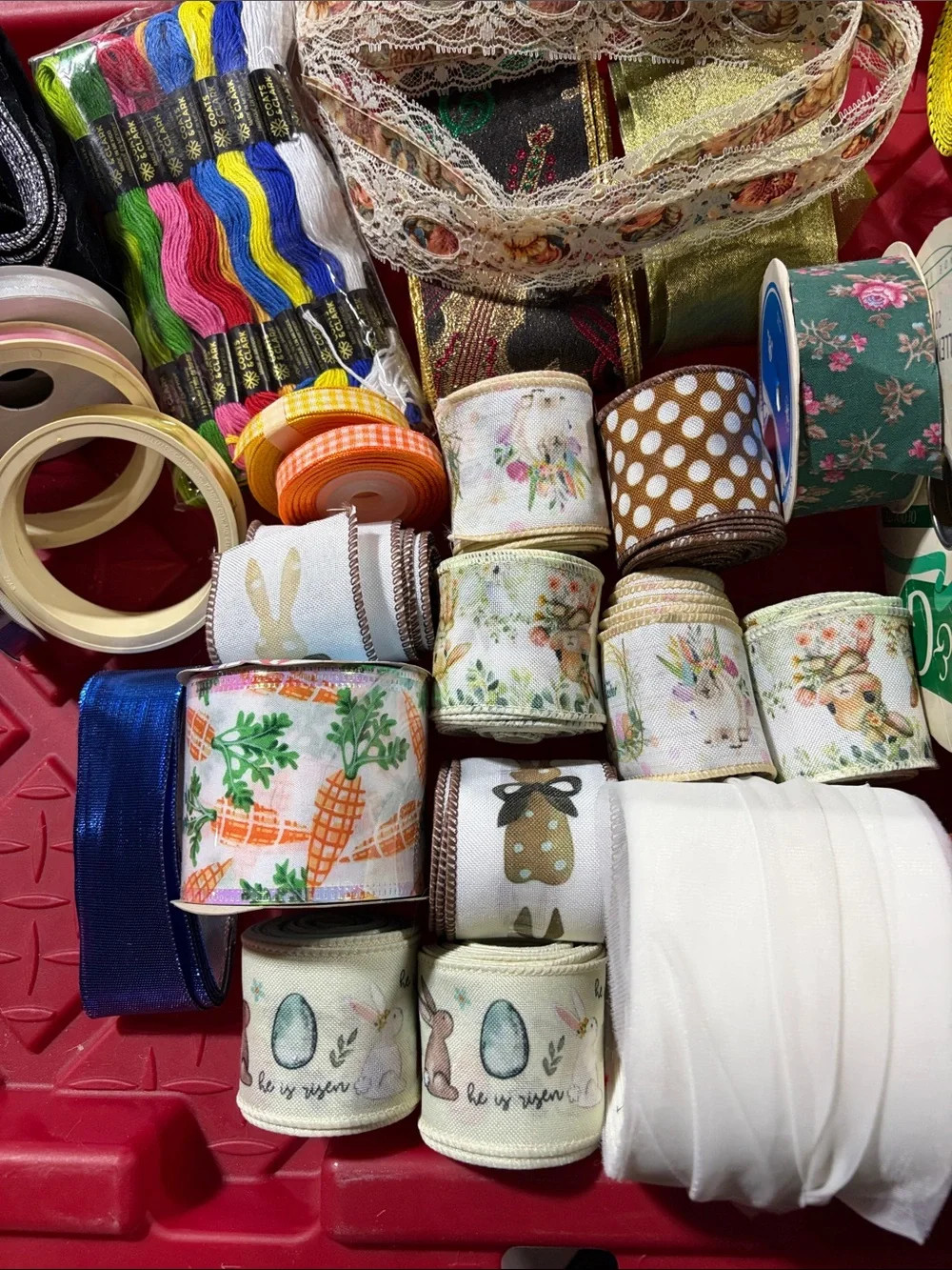 Mixed Decorative Ribbon and Trim Bundle - Assorted Colors